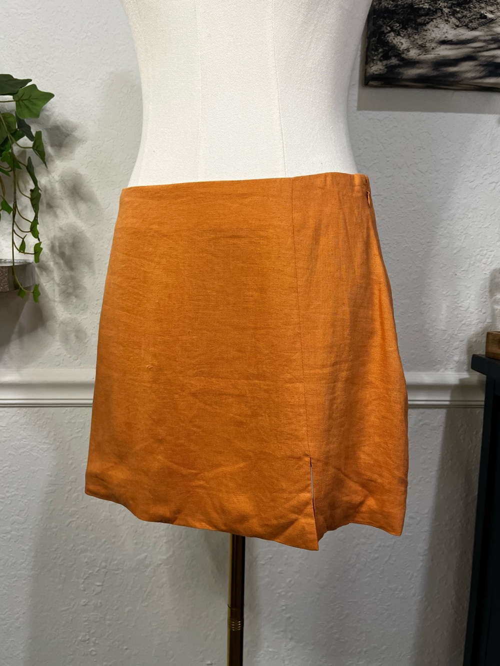 NWT Steve Madden Women's Caramel Linen blend  Mini Skirt 6 “Cam”
